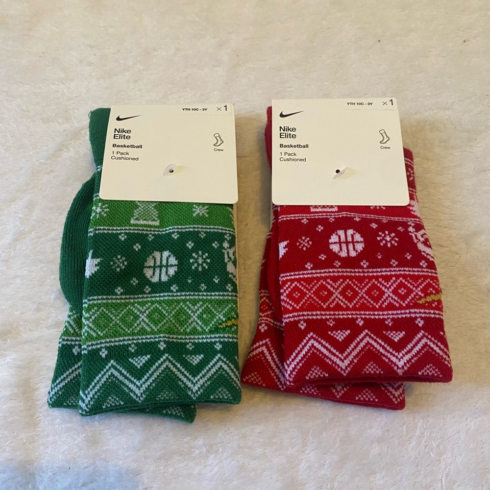 Nike Elite Youth Basketball Crew Socks - Holiday